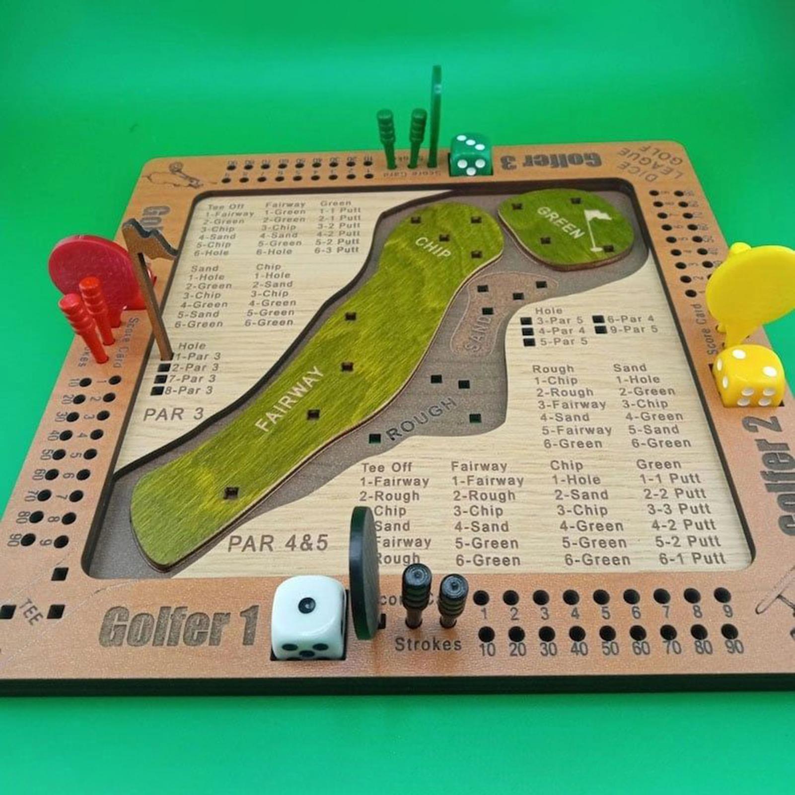 Party Games Adults Indoor - Golf Dice Game Wooden Challenging Golf