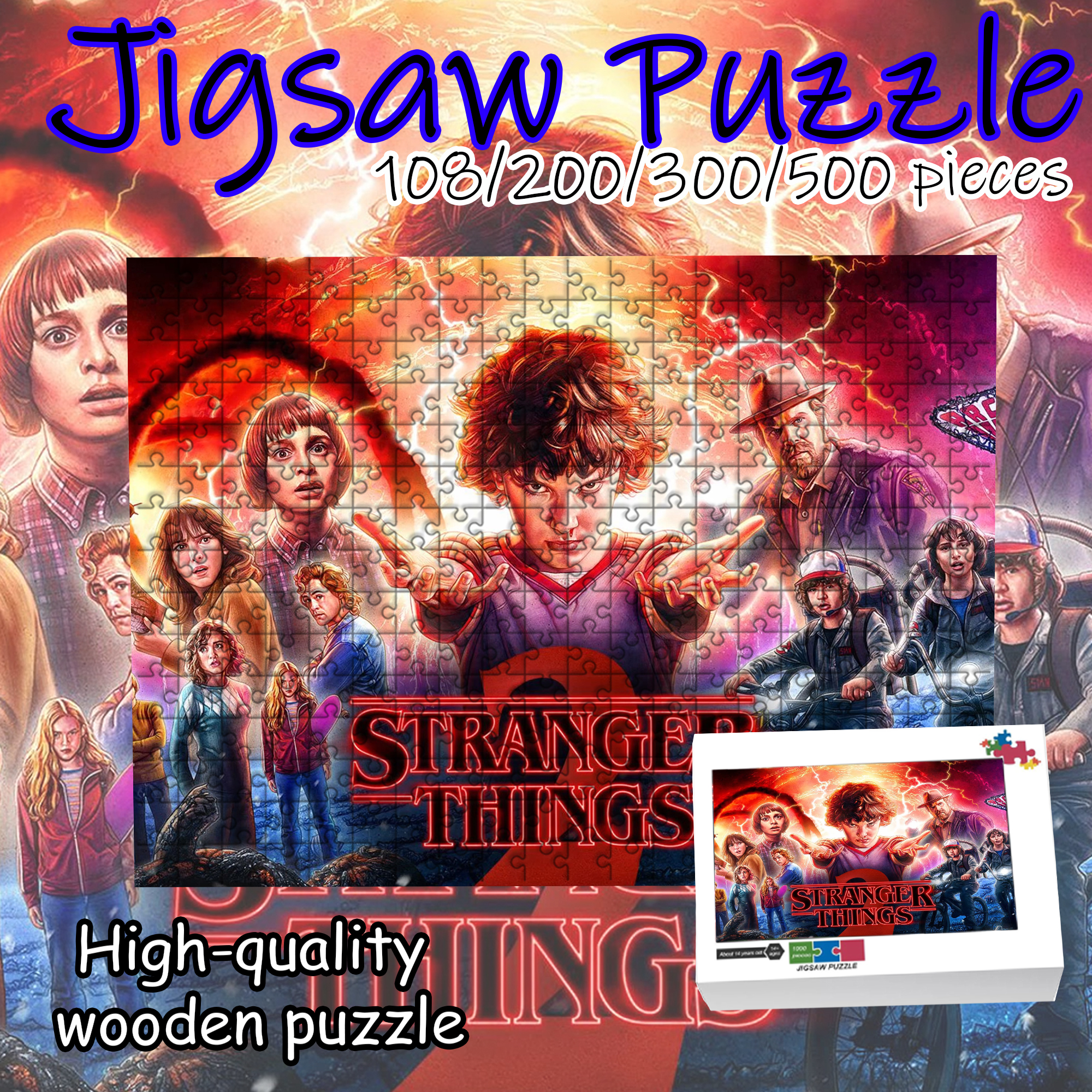 Party Games Board Game - Stranger Things Jigsaw Puzzle 108/200/300/500 Pieces