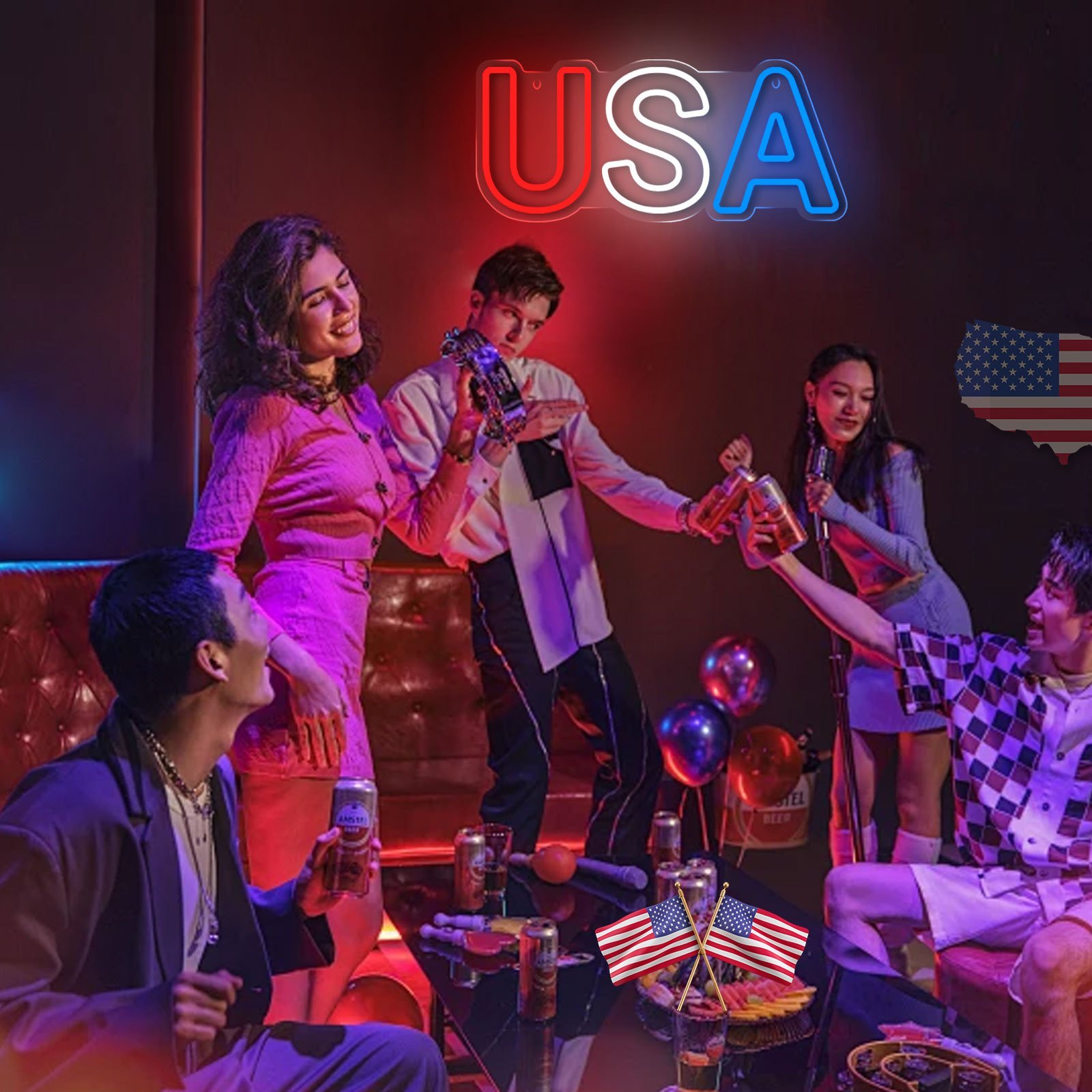 USA LED Neon Light Sign -Perfe - Party Games Usa ulasan dan harga