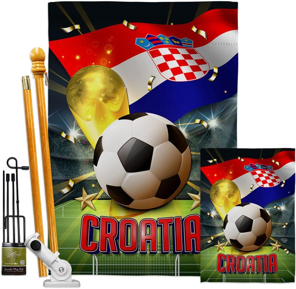 Banner Wall Art with Flag Pole - Party Games Usa ulasan dan harga