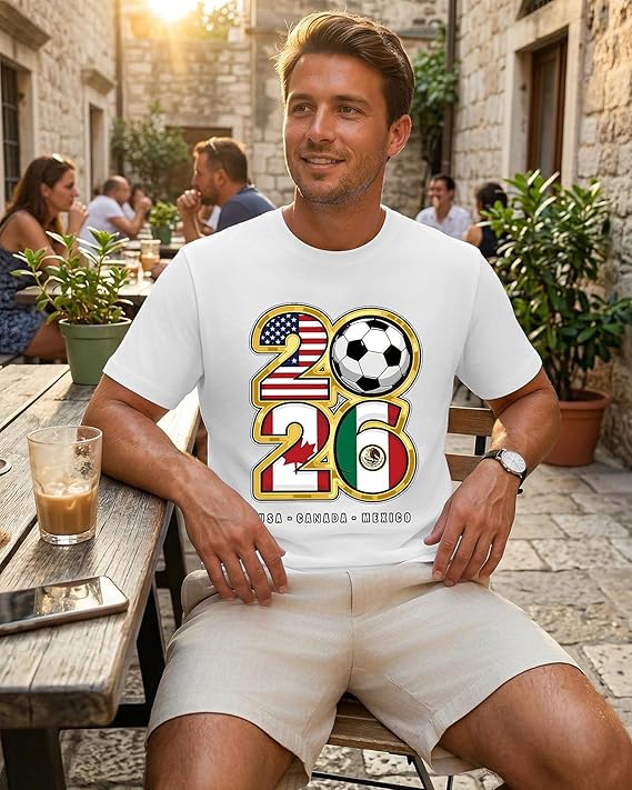 2026 Soccer Fan T-Shirt Men US - Party Games Usa ulasan dan harga