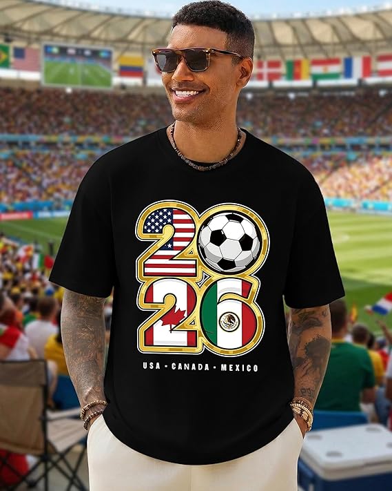 2026 Soccer Fan T-Shirt Men US - Party Games Usa ulasan dan harga