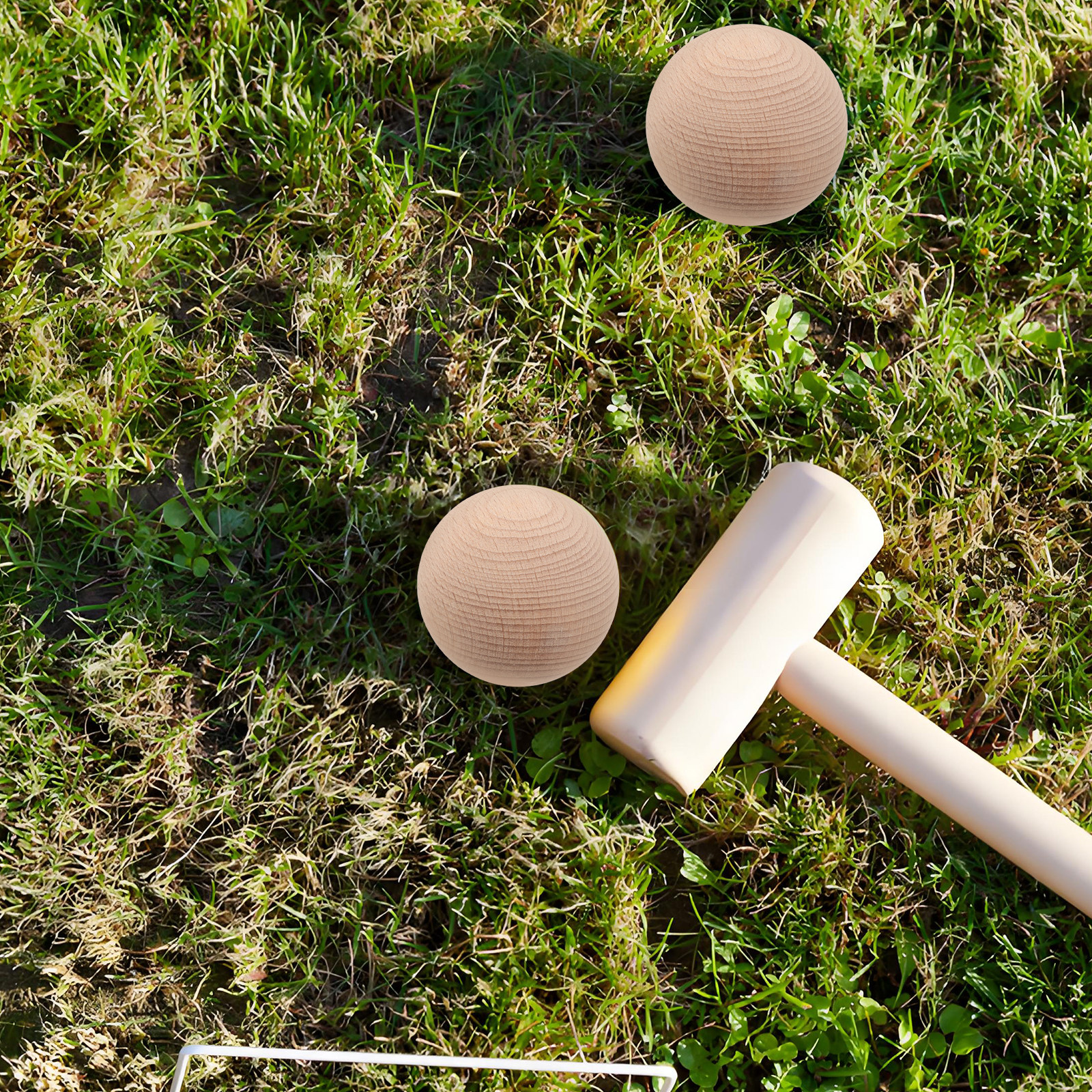 3Pcs Solid Beech Wood Golf Cro - Bocce Ball Lawn ulasan dan harga