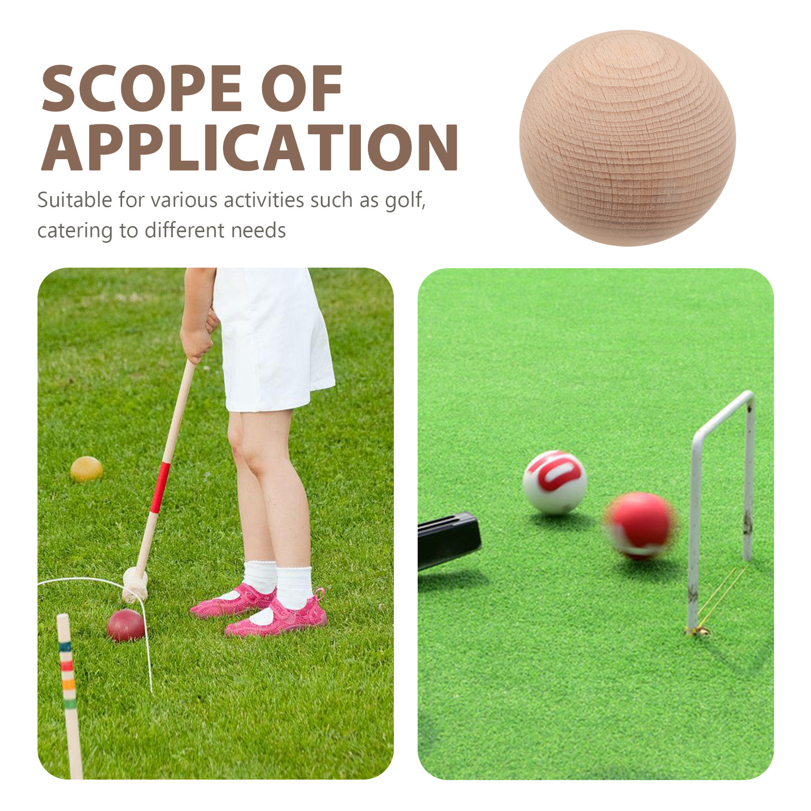 3Pcs Solid Beech Wood Golf Cro - Bocce Ball Lawn ulasan dan harga