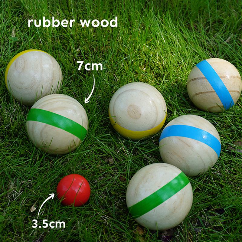 ^7Pcs Wood Bocce Balls Sports  - Bocce Ball Lawn ulasan dan harga