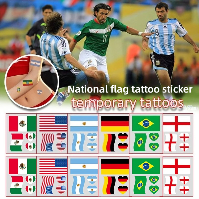 10-50PCS  Temporary Flag Tatto - Party Games Usa ulasan dan harga