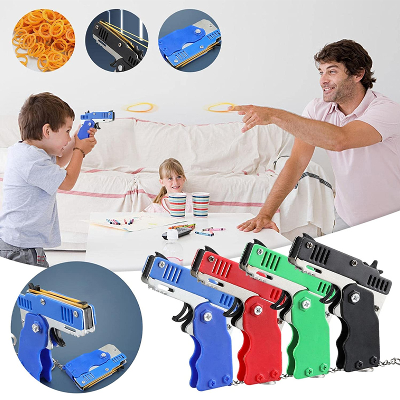Mini Keychain Rubber Band Gun  - Party Games Kids Outdoor ulasan dan harga