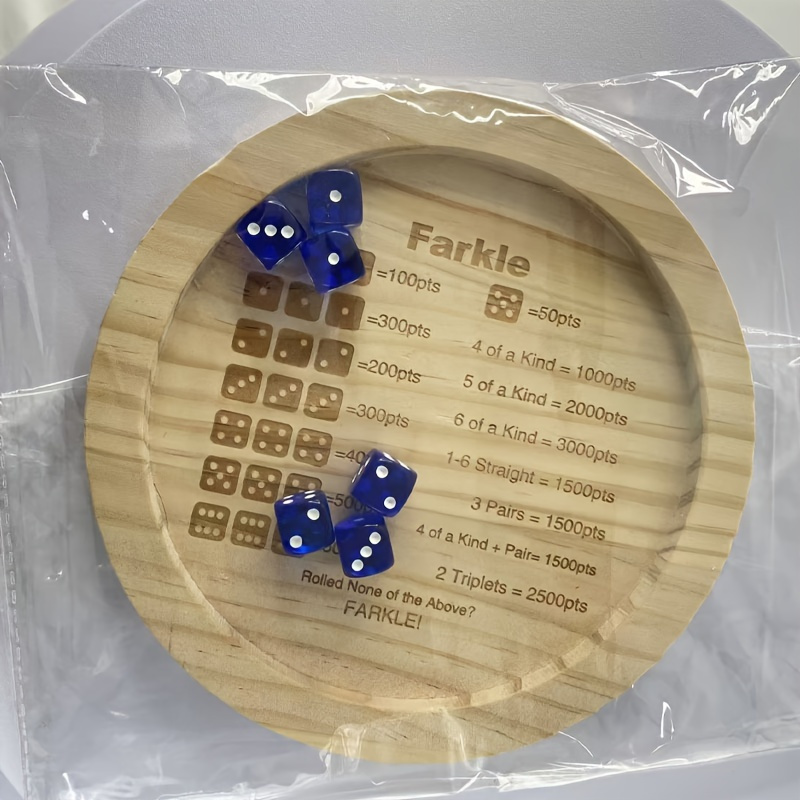 1 Wooden Farkle Dice Tray with - Party Games For Adults ulasan dan harga