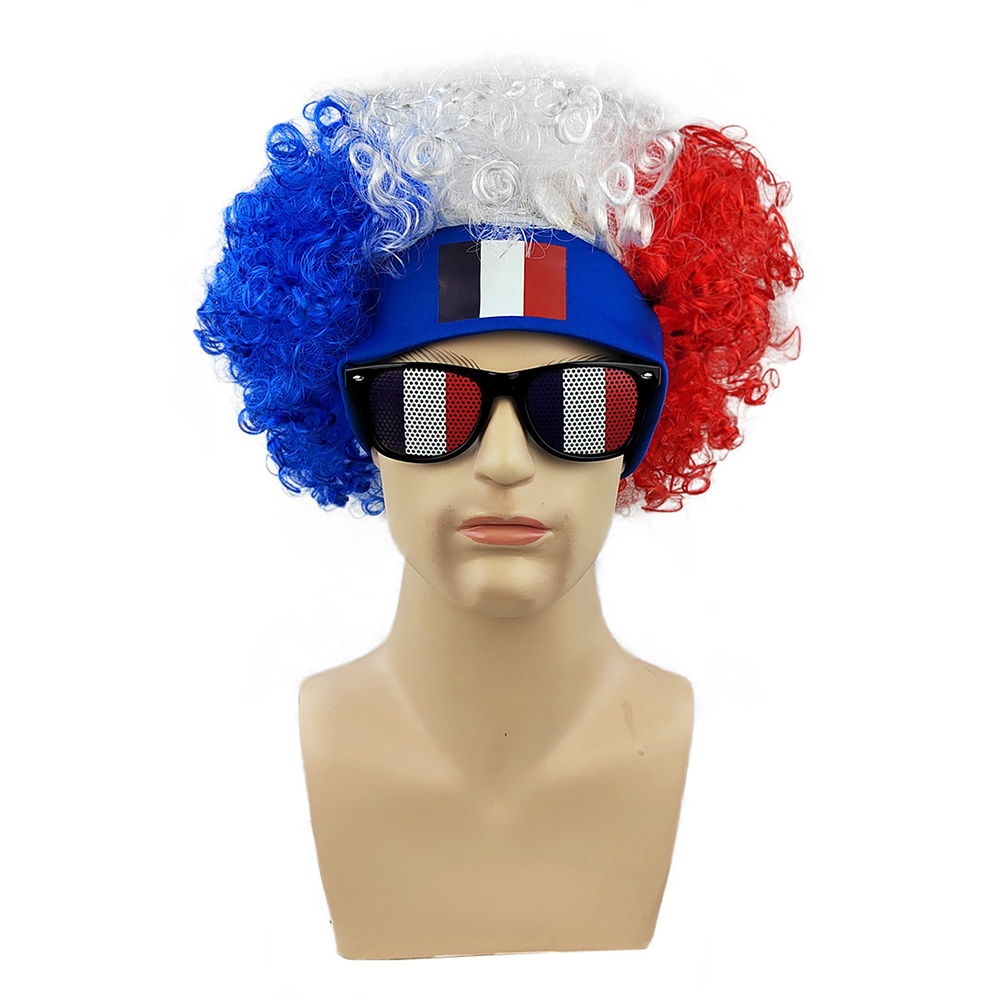 USA Flag Afro Wig + Sunglasses - Party Games Usa ulasan dan harga