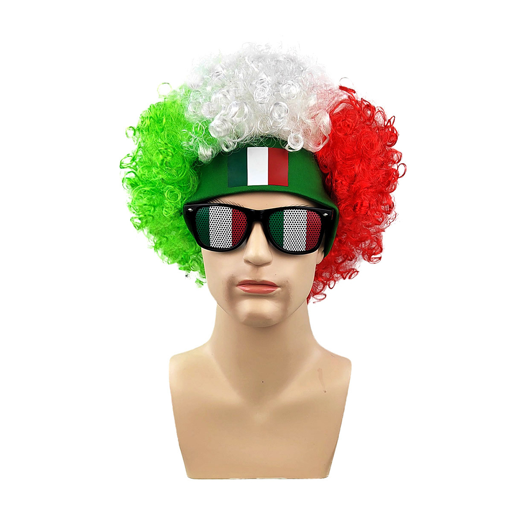 USA Flag Afro Wig + Sunglasses - Party Games Usa ulasan dan harga