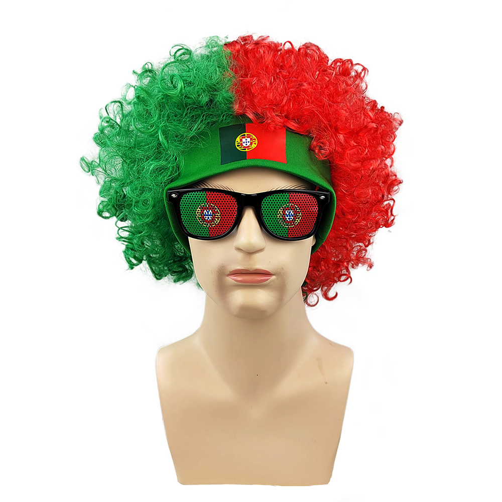 USA Flag Afro Wig + Sunglasses - Party Games Usa ulasan dan harga