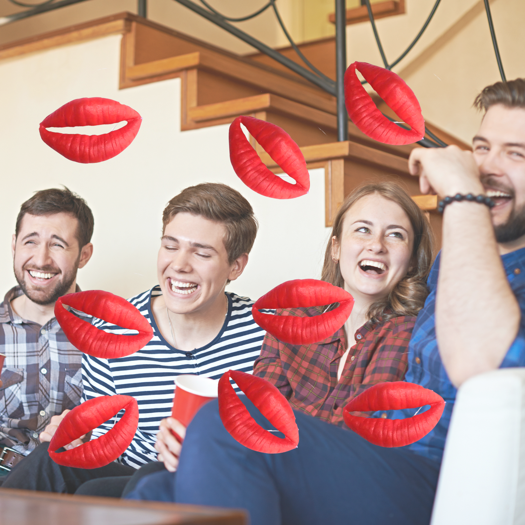 4pcs lips props, wedding game  - Party Games Adults Indoor ulasan dan harga