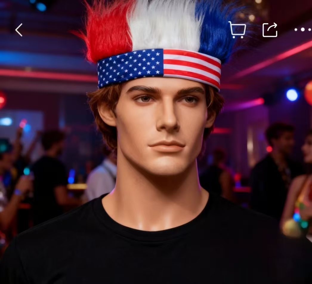 Patriotic USA Flag Wig Headban - Party Games Usa ulasan dan harga